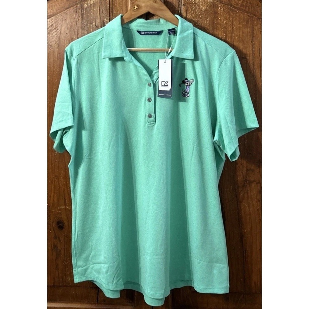 NWT Womens Cutter & Buck Disney Minnie Mouse Golf Polo Shirt Sz 2XL XXL New